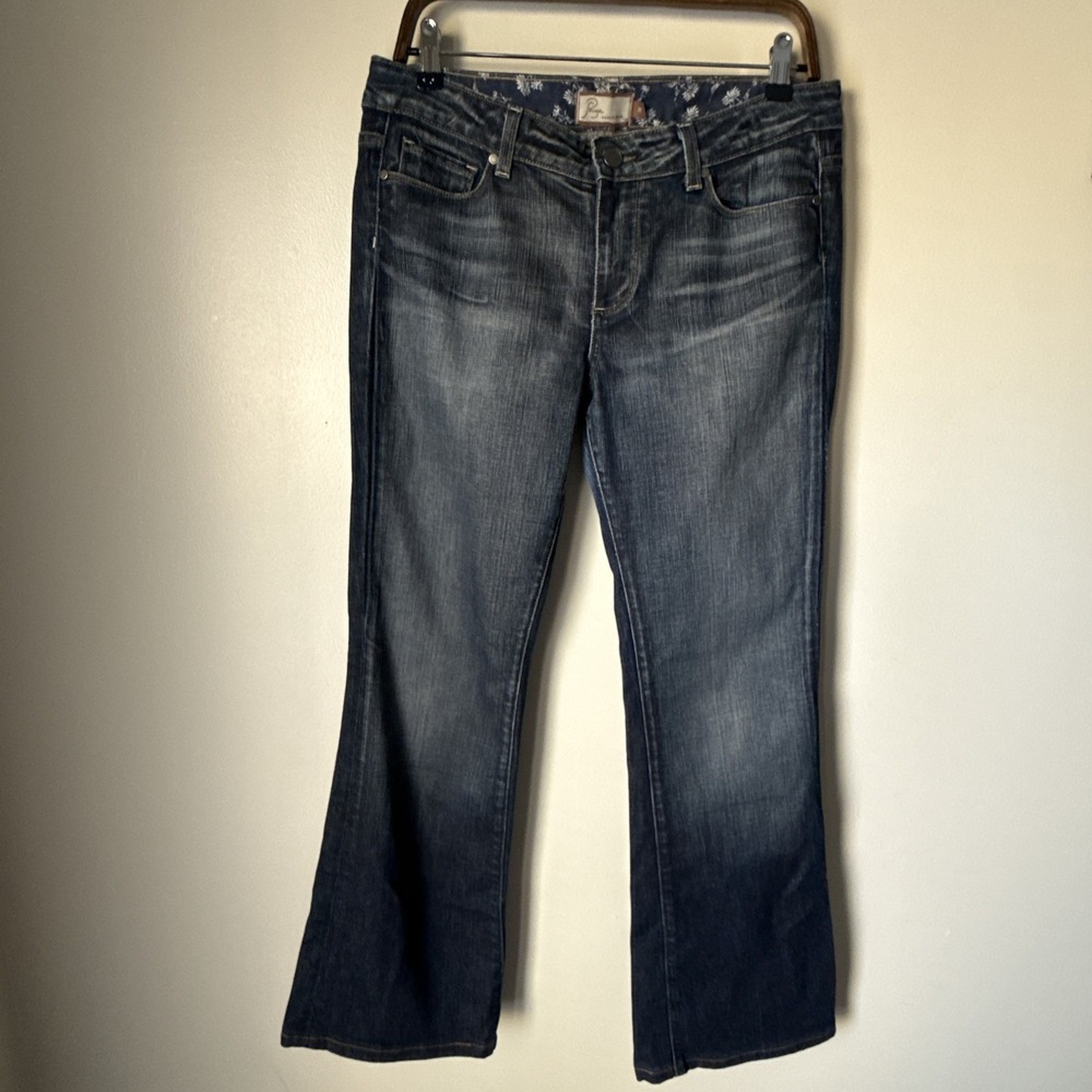 Paige Hollywood Hills Jeans Size 31 Dark Wash Bootcut Made in USA Stretch Casual